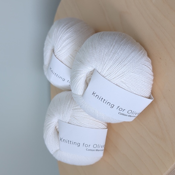 Knitting For Olive Other - Knitting For Olive Cotton Merino Yarn In Natural White